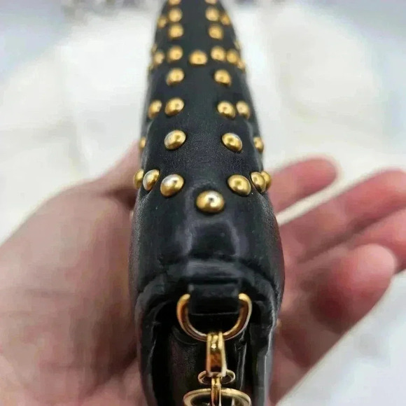 Dior Black Leather Studded Flap Card Holder - Picture 15 of 16